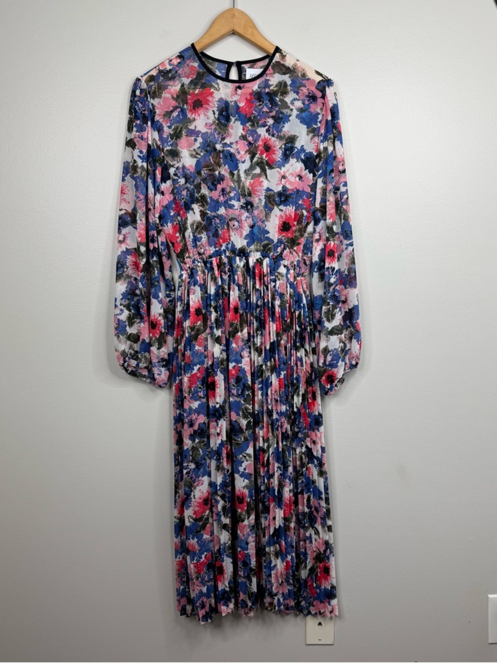 MISA Los Angeles Juliana Long Sleeve Dress Tie Dye Floral Medium
